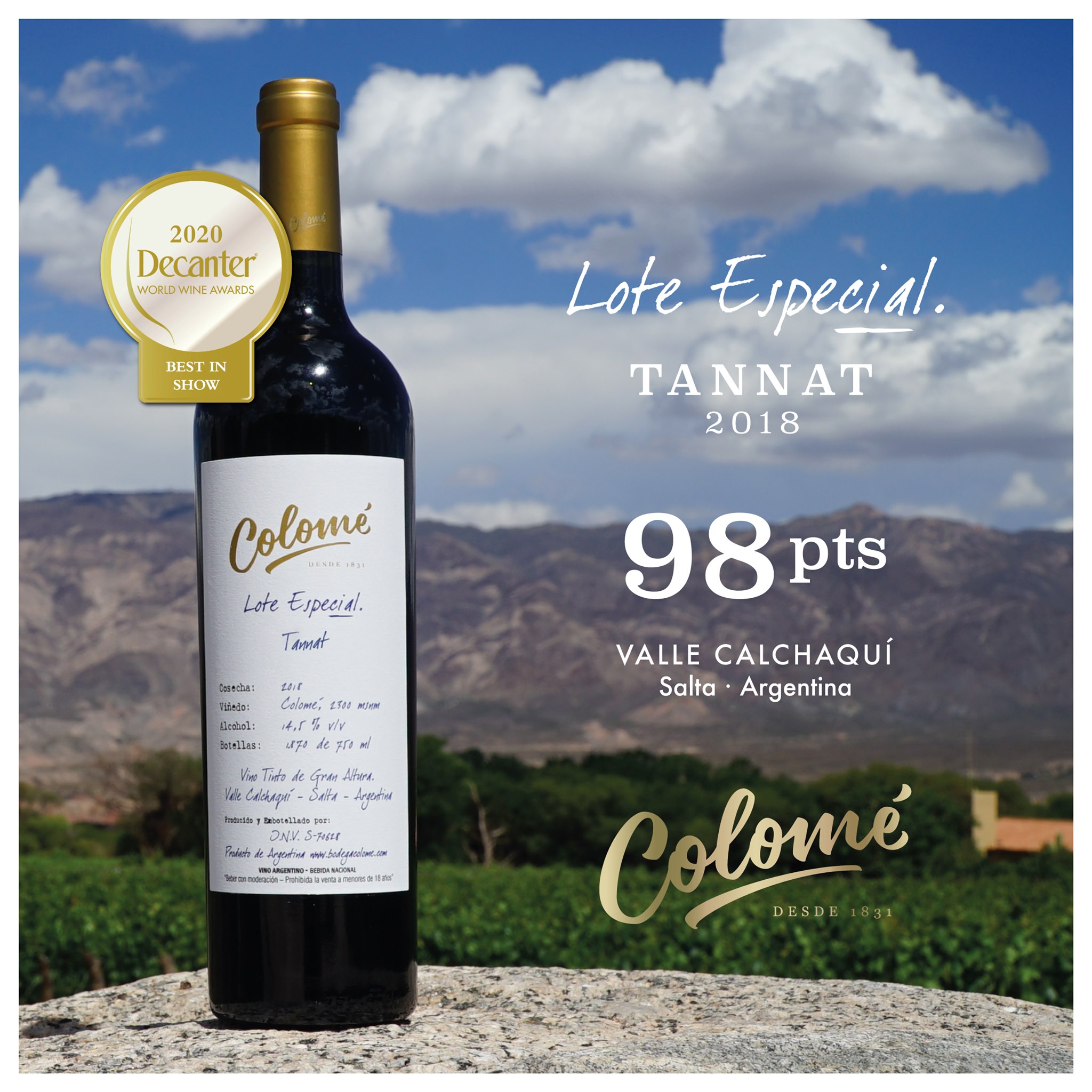 Lote Especial Tannat 2018 "Best in Show"